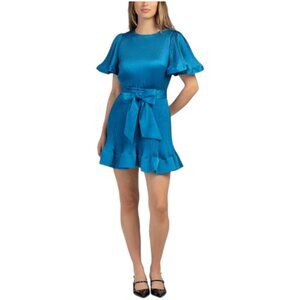 MILLY Lumi Solid Pleated Mini Dress